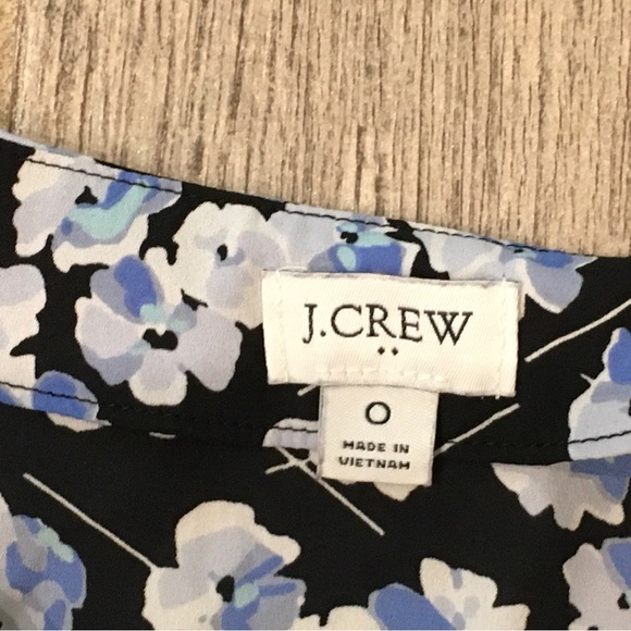 J Crew Women's Floral Print Long Sleeve V Neck Blouse Blue White Size XS - Picture 5 of 8